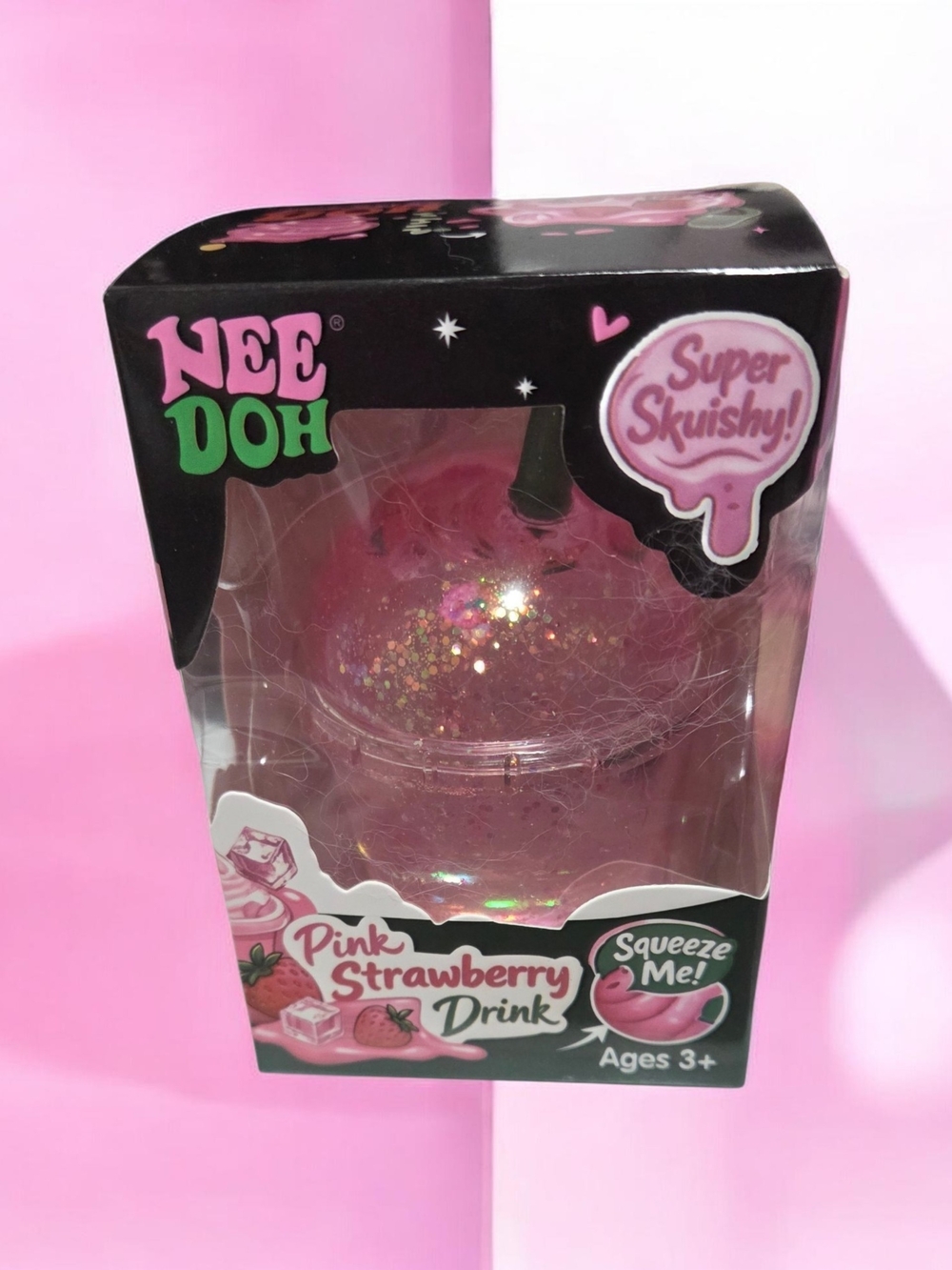 Starbucks Pink Glitter Strawberry Drink Squeezable Party Favor